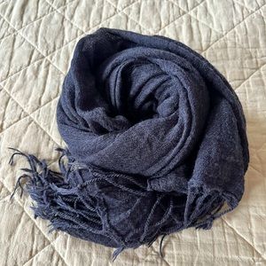 Fume Color Long Fringe Shawl